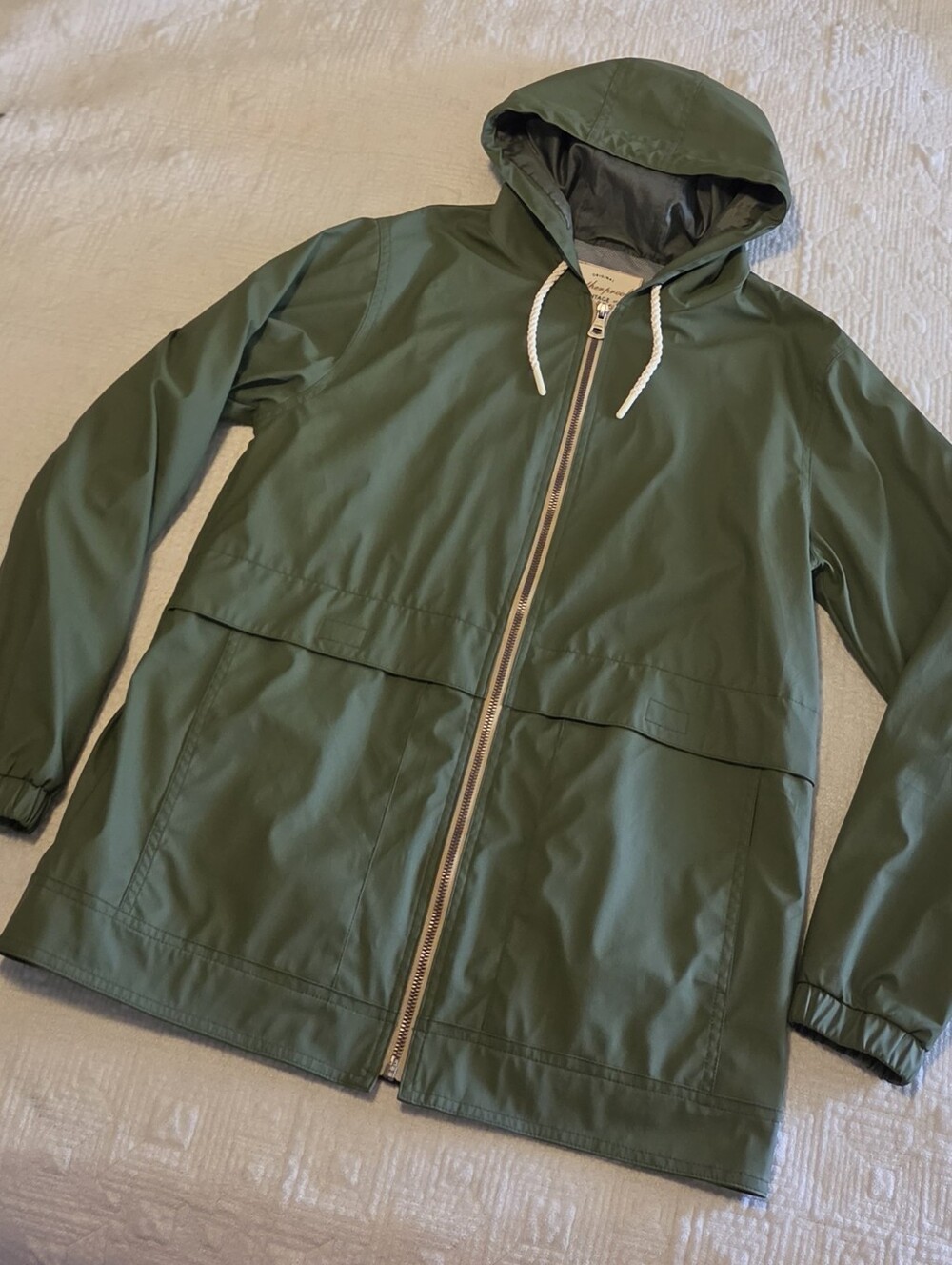 Original Weatherproof Vintage Hooded Rain Jacket/Slicker, Size Small